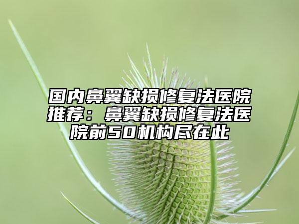 國內(nèi)鼻翼缺損修復(fù)法醫(yī)院推薦：鼻翼缺損修復(fù)法醫(yī)院前50機構(gòu)盡在此