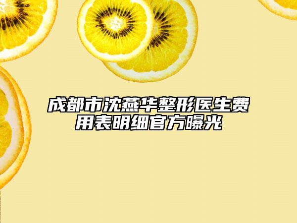 成都市沈燕華整形醫(yī)生費(fèi)用表明細(xì)官方曝光