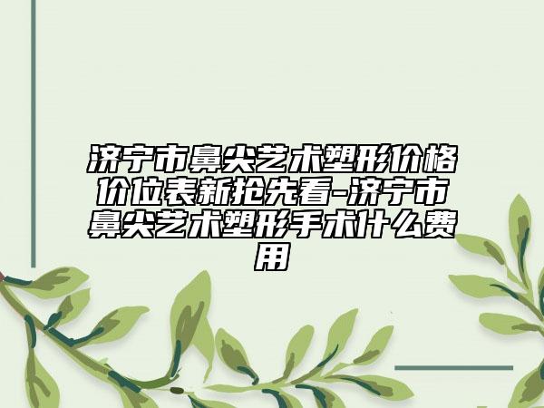 濟(jì)寧市鼻尖藝術(shù)塑形價(jià)格價(jià)位表新?lián)屜瓤?濟(jì)寧市鼻尖藝術(shù)塑形手術(shù)什么費(fèi)用