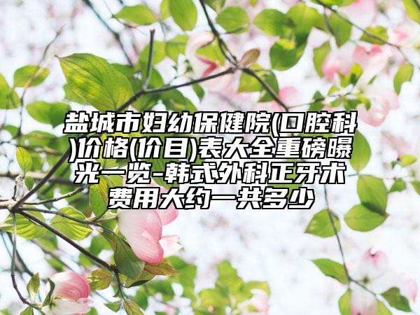 鹽城市婦幼保健院(口腔科)價格(價目)表大全重磅曝光一覽-韓式外科正牙術費用大約一共多少