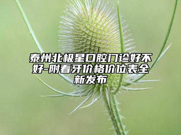 泰州北極星口腔門診好不好-附看牙價格價位表全新發(fā)布
