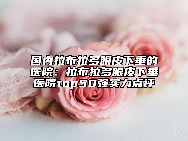 國內拉布拉多眼皮下垂的醫(yī)院：拉布拉多眼皮下垂醫(yī)院top50強實力點評