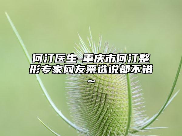何汀醫(yī)生-重慶市何汀整形專家網(wǎng)友票選說都不錯(cuò)~