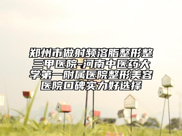 鄭州市做射頻溶脂整形整三甲醫(yī)院-河南中醫(yī)藥大學(xué)第一附屬醫(yī)院整形美容醫(yī)院口碑實(shí)力好選擇