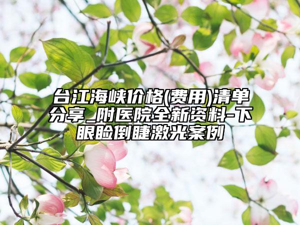 臺江海峽價格(費用)清單分享_附醫(yī)院全新資料-下眼瞼倒睫激光案例
