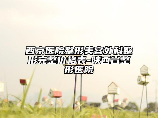 西京醫(yī)院整形美容外科整形完整價格表-陜西省整形醫(yī)院