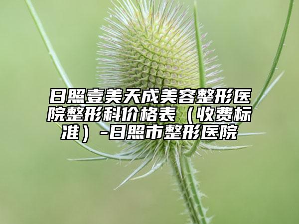日照壹美天成美容整形醫(yī)院整形科價(jià)格表（收費(fèi)標(biāo)準(zhǔn)）-日照市整形醫(yī)院