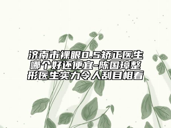 濟(jì)南市裸眼0.5矯正醫(yī)生哪個(gè)好還便宜-陳國(guó)璋整形醫(yī)生實(shí)力令人刮目相看