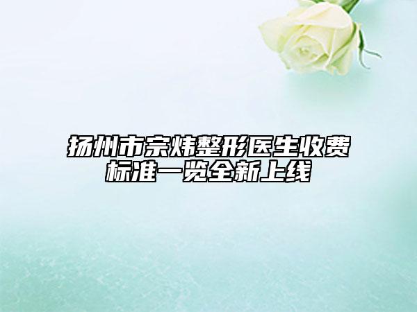 揚(yáng)州市宗煒整形醫(yī)生收費(fèi)標(biāo)準(zhǔn)一覽全新上線