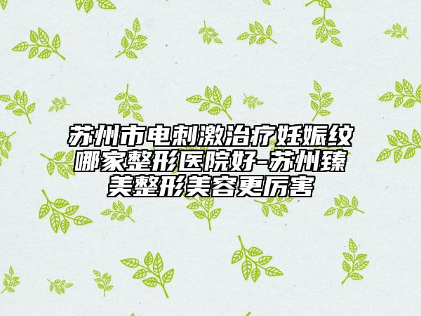 蘇州市電刺激治療妊娠紋哪家整形醫(yī)院好-蘇州臻美整形美容更厲害