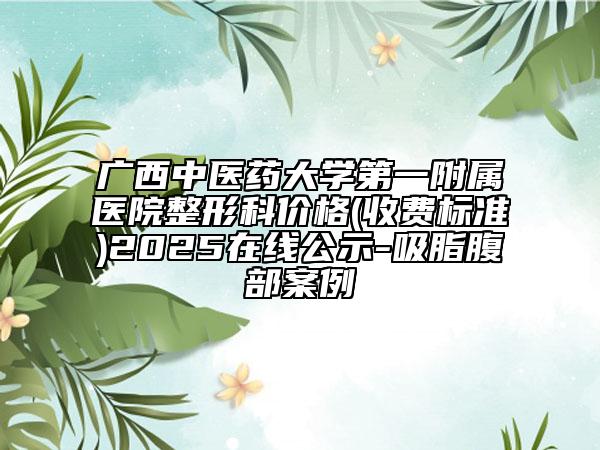 廣西中醫(yī)藥大學第一附屬醫(yī)院整形科價格(收費標準)2025在線公示-吸脂腹部案例