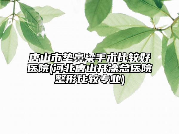 唐山市墊鼻梁手術(shù)比較好醫(yī)院(河北唐山開灤總醫(yī)院整形比較專業(yè))