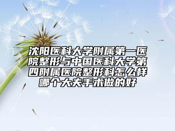 沈陽醫(yī)科大學(xué)附屬第一醫(yī)院整形與中國醫(yī)科大學(xué)第四附屬醫(yī)院整形科怎么樣哪個(gè)大夫手術(shù)做的好