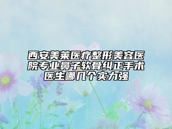 西安美萊醫(yī)療整形美容醫(yī)院專業(yè)鼻子軟骨糾正手術(shù)醫(yī)生哪幾個(gè)實(shí)力強(qiáng)