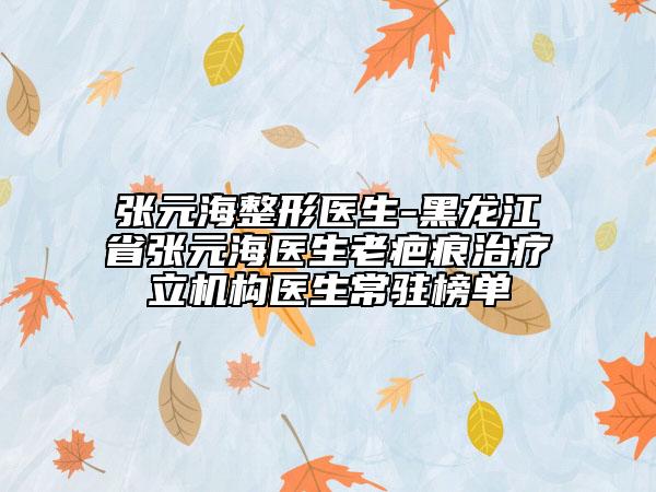 張元海整形醫(yī)生-黑龍江省張元海醫(yī)生老疤痕治療立機構醫(yī)生常駐榜單
