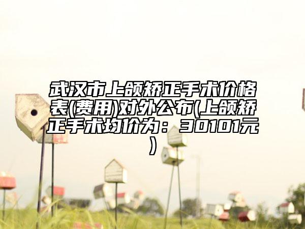 武漢市上頜矯正手術價格表(費用)對外公布(上頜矯正手術均價為：30101元)