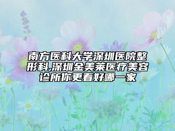 南方醫(yī)科大學(xué)深圳醫(yī)院整形科,深圳金美萊醫(yī)療美容診所你更看好哪一家
