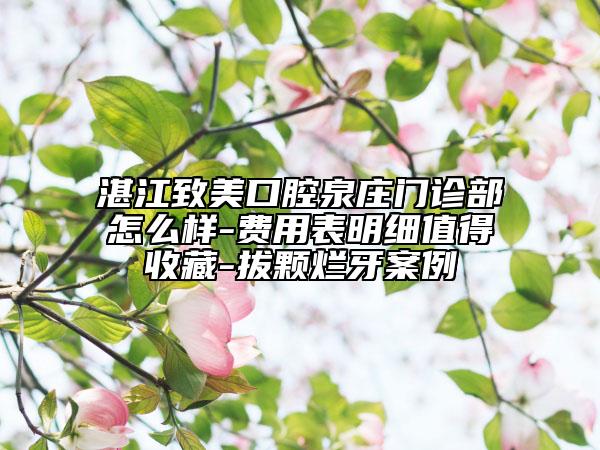 湛江致美口腔泉莊門診部怎么樣-費(fèi)用表明細(xì)值得收藏-拔顆爛牙案例