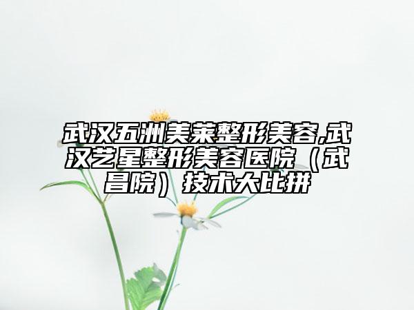 武漢五洲美萊整形美容,武漢藝星整形美容醫(yī)院（武昌院）技術(shù)大比拼