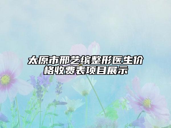 太原市邢藝繽整形醫(yī)生價格收費表項目展示