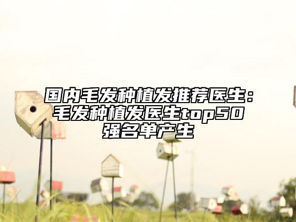 國內毛發(fā)種植發(fā)推薦醫(yī)生：毛發(fā)種植發(fā)醫(yī)生top50強名單產生