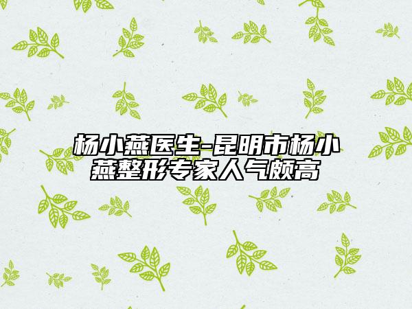 楊小燕醫(yī)生-昆明市楊小燕整形專家人氣頗高